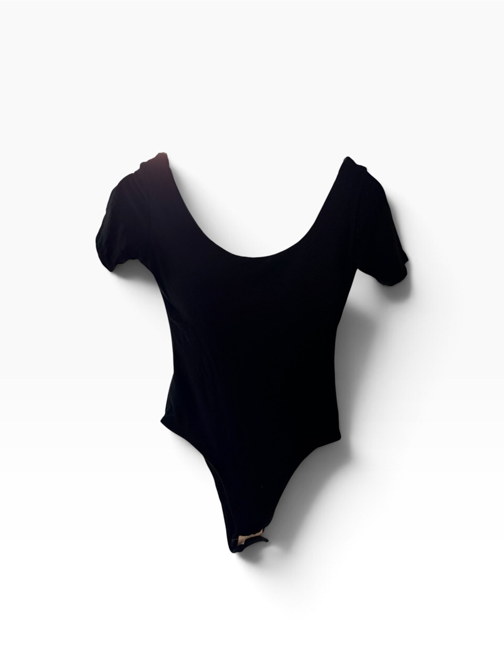 Black Scoop Neck Short Sleeve Bodysuit with low back (M-L/new from Thailand)